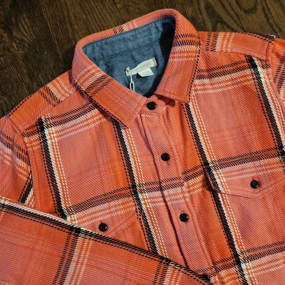 Outerknown NWT Women’s Dawn Blanket Shirt Orange Plaid Organic Cotton M/L - Picture 10 of 10